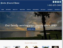 Tablet Screenshot of parksfuneralhome.com